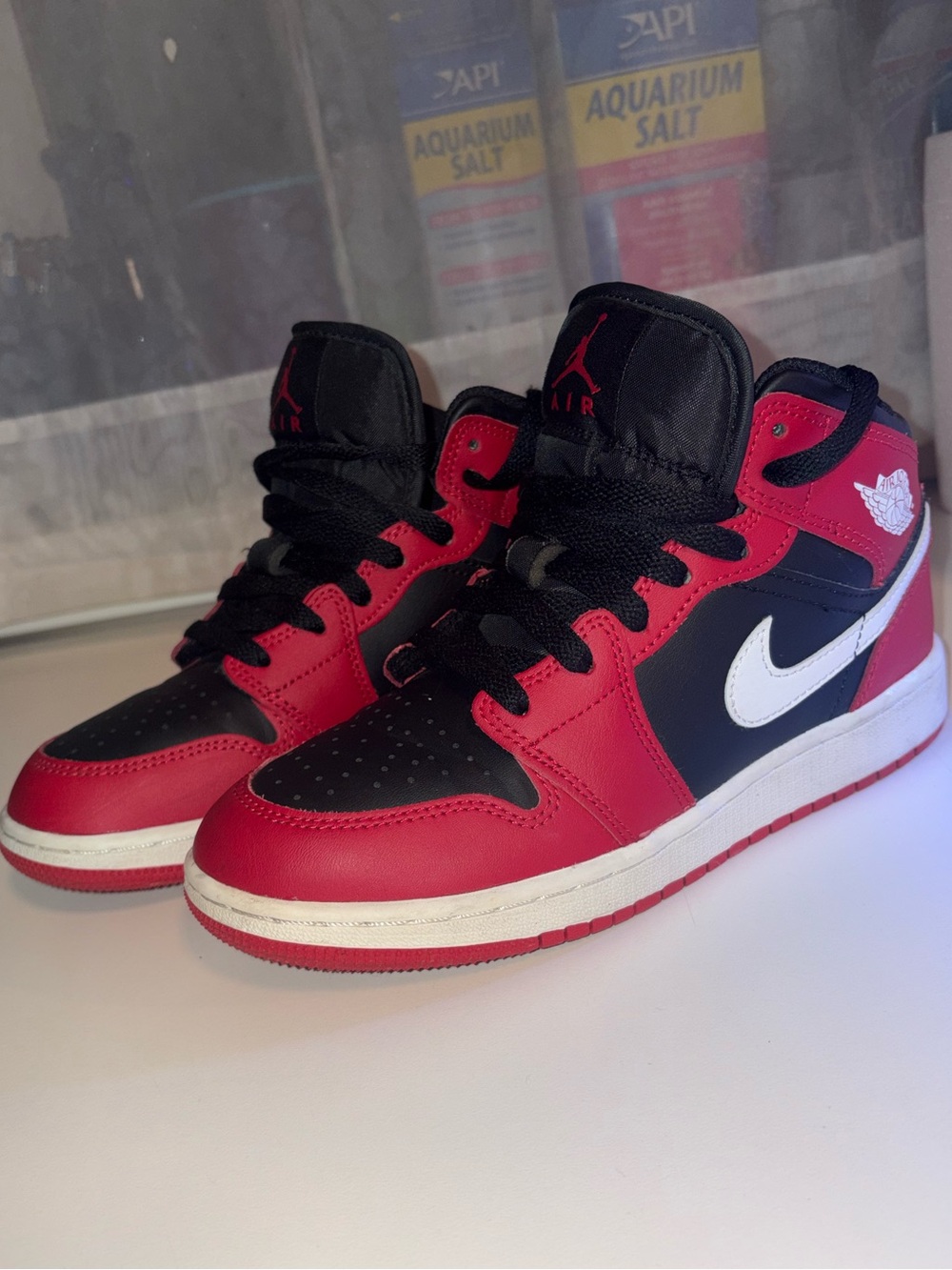 Jordan Kids Red, Black & White High-Top Sneakers